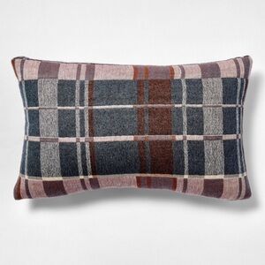 Set of 2 Studio McGee Plaid Woven Grid Lumbar Pillows - Blue and Brown